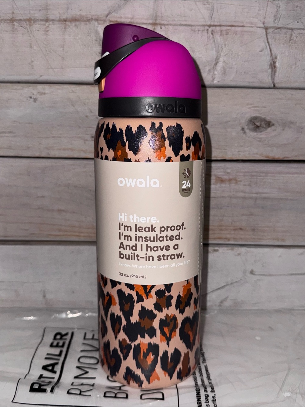 Owala x Urban Outfitters FreeSip 32 oz. - Wild at Heart Leopard NWT